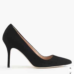 J Crew Elsie suede pumps in black (90 mml heel)